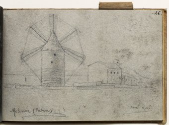 Molinar. Windmill and houses