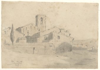 Untitled (Church and houses)
