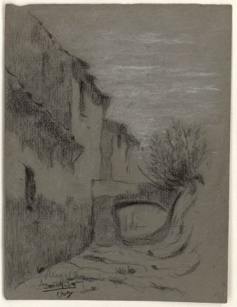 Untitled (Houses and stream)