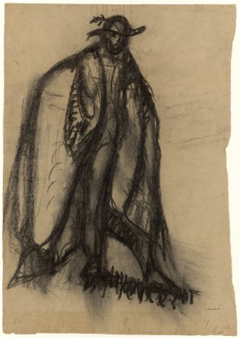 Untitled (Figure with hat and cloak)