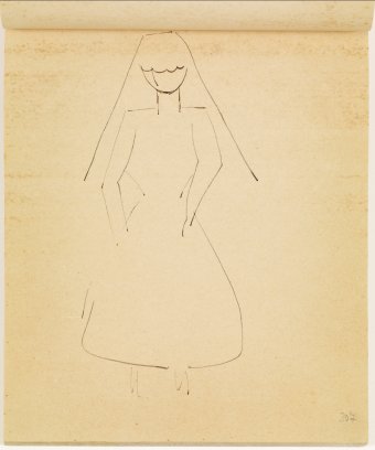 Study of female figure with mantilla