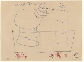 Preliminary drawing for Man and woman in the night, 1969