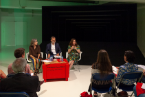 Presentació a premsa del Cicle Un monstre que diu la veritat. Espai 13 2018 2019 Fund Joan Miró. Martina Millà, Marko Daniel, Pilar Cruz