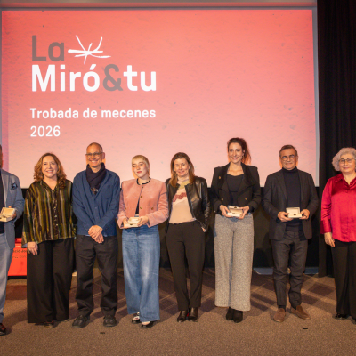 Mike Blackman (ISE), Anna Vallés (vicepresidenta de la Fundació), Marko Daniel (director de la Fundació), Lucía Punyet (Successió Miró), Sara Puig (presidenta Fundació), Aurélie Avice (SNF), Manuel Puig (Puig), Marga Sala y Martina Millà (Fundació)