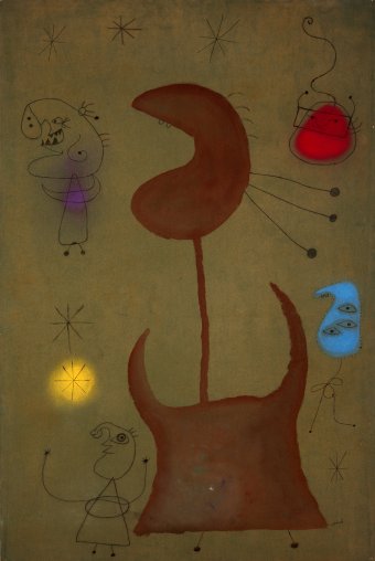 Women, flying-snake, stars