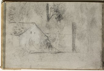 Sketch of a landscape with house