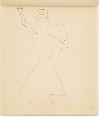Study of female figure with back comb