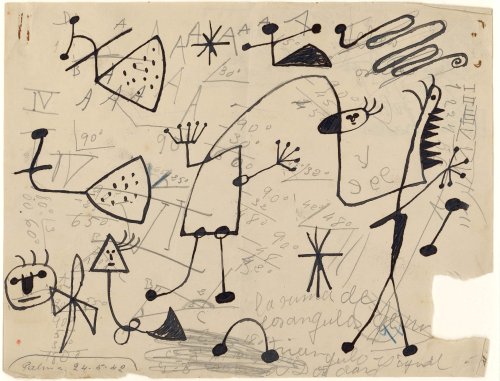 <p>Joan Miró. <em>Dibuixos per a un autoretrat</em>, 1942. Fundació Joan Miró, Barcelona. © Successió Miró, 2024. </p>