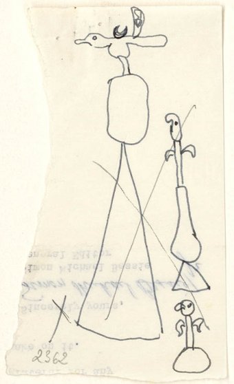 Preliminary drawings for Monument, 1956 and Object, 1956