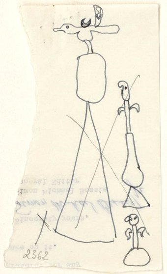 Dibujos preparatorios de Monumento, 1956 y Objeto, 1956