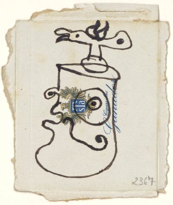 Dibujo preparatorio de Pájaro sobre un tronco de árbol, 1956