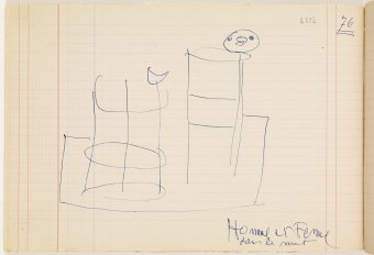 Preliminary drawing for Man and woman in the night, 1969