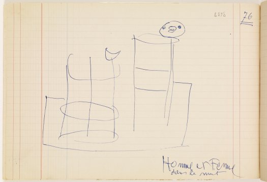 Preliminary Drawing For Man And Woman In The Night 1969 Sketches Catalog Of Works Fundacio Joan Miro