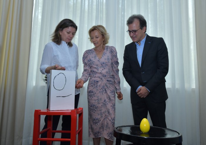 Sara Puig, president of the Fundació Joan Miró; Elena Salgado, president of the Fundación Abertis; José María Ridao, Ambassador of Spain in India