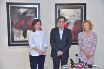 Sara Puig, presidenta de la Fundació Joan Miró; José María Ridao, Embajador de España en la India; Elena Salgado, presidenta de la Fundación Abertis