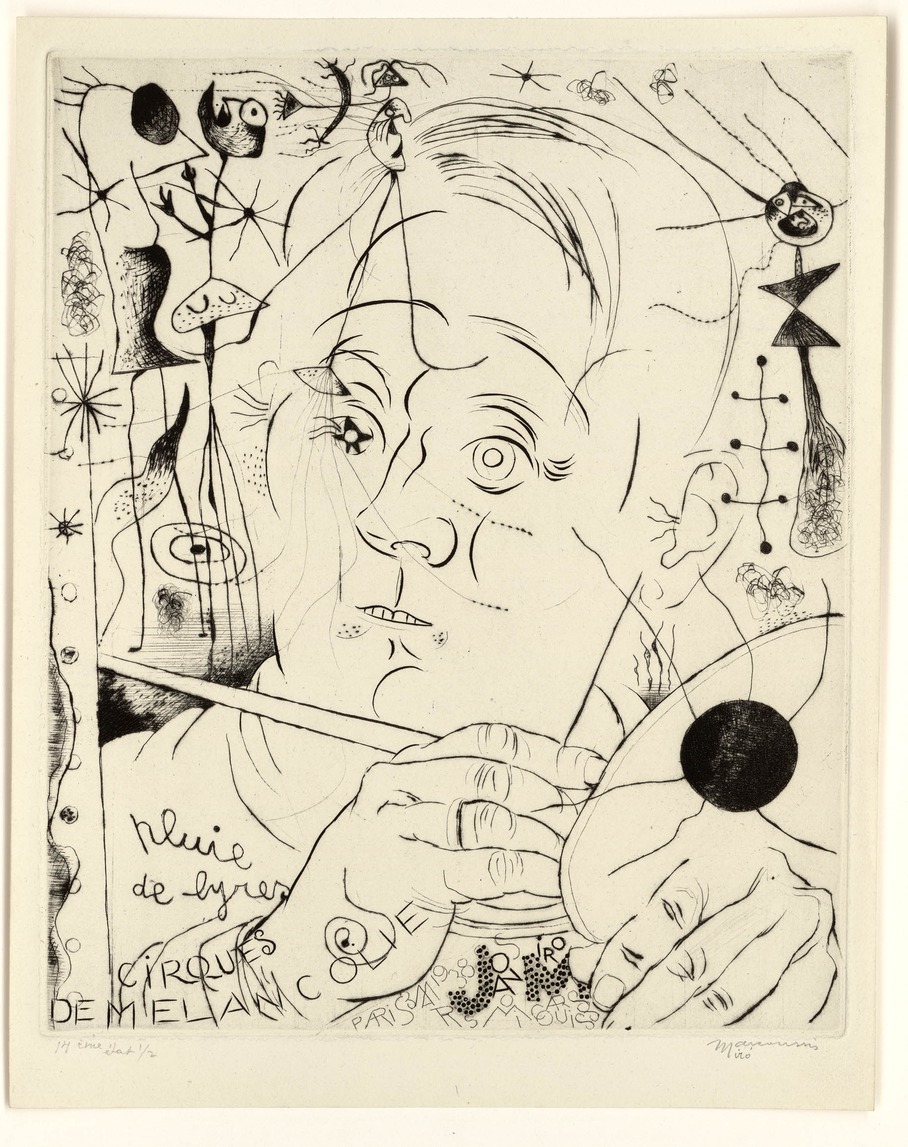 Louis Marcoussis i Joan Miró. <em>Retrat de Miró</em>, 1938.&nbsp;Fundació Joan Miró, Barcelona. © Successió Miró, 2024.
